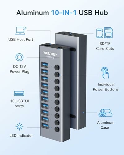 Wenter 10 Ports USB 3.0 Hub