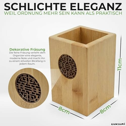 Bambus-Stifthalter mit dekorativer Fräsung