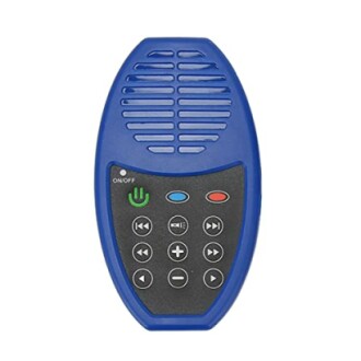 Blauer tragbarer Stimmenverzerrer mit Tasten