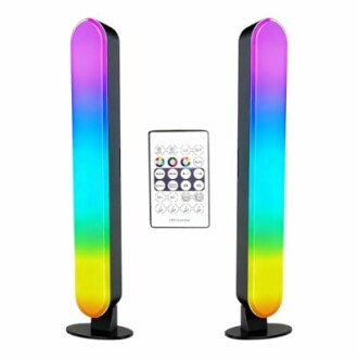 Zwei bunte LED-Leuchtstäbe mit Fernbedienung