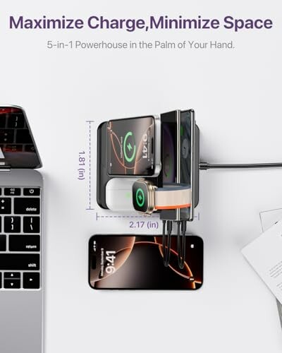 Kompakte 5-in-1 Ladestation mit mehreren Geräten