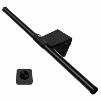 Schwarze Monitor-Lichtleiste mit Steuerungsknopf