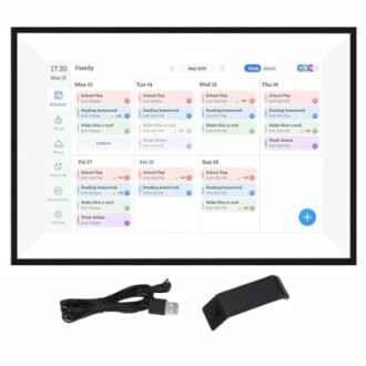 Digitaler Kalender mit Wochenansicht und Zubehör.