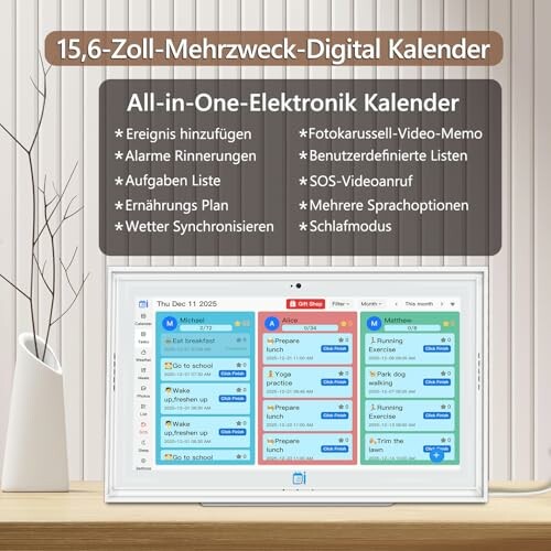 15,6 Zoll Moderner Digitaler Kalender