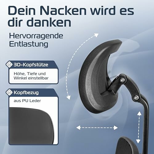 Ergonomische Kopfstütze für Nackenentlastung