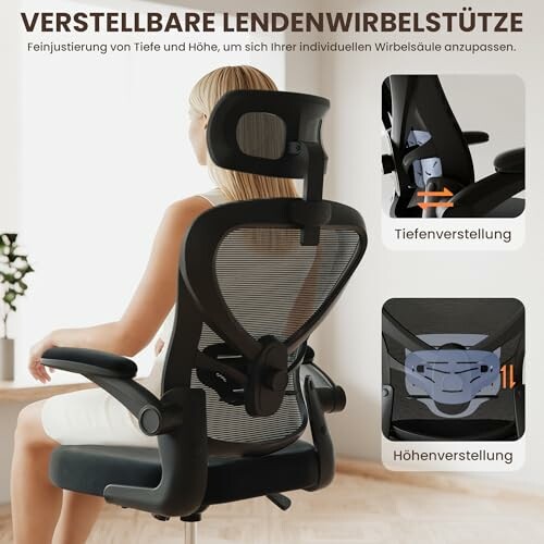 Ergonomischer Bürostuhl mit verstellbarer Lendenwirbelstütze
