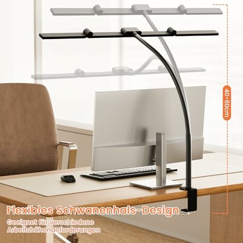 Flexibles Schwanenhals-Design Lampe auf Schreibtisch