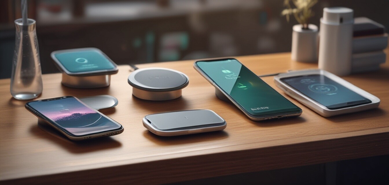 Verschiedene Modelle von kabellosen Ladestationen