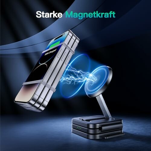 Magnetisches Ladegerät mit Smartphone