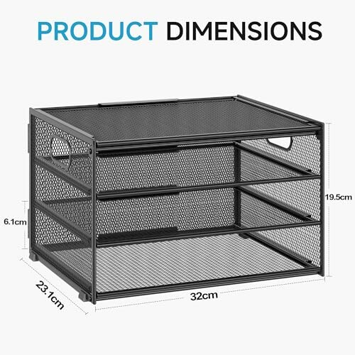 Drahtgitter-Schubladenorganizer mit Abmessungen