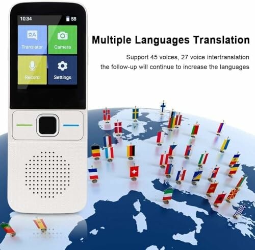 Multifunktionales Übersetzungsgerät mit globalen Flaggen.