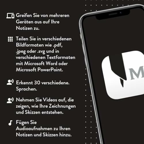 Funktionen zum Teilen von Notizen auf verschiedenen Geräten und Formaten.