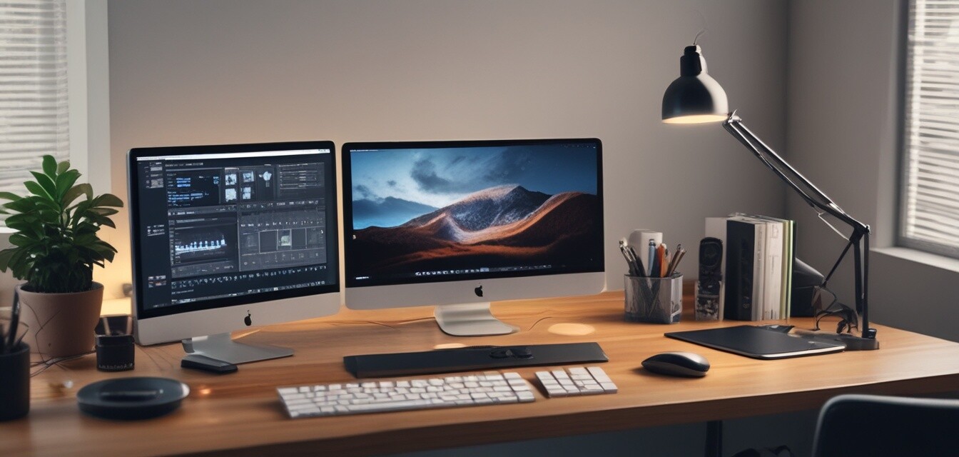 Organisiertes Büro mit Hightech-Gadgets