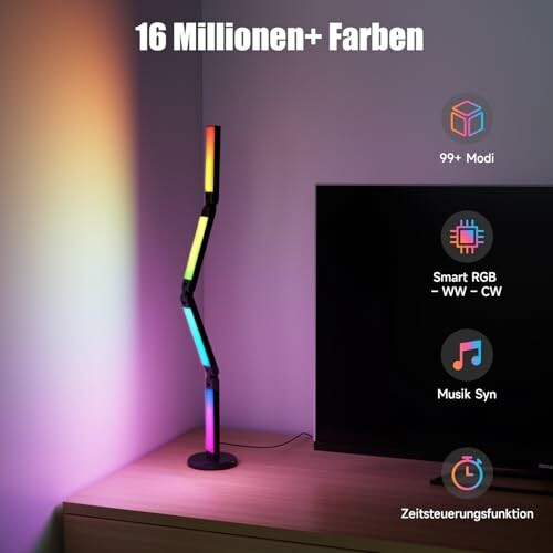 RGB-Stehlampe mit Farbmodi und Musik-Synchronisation