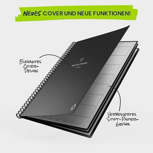 Neues Notizbuch mit verbessertem Design und Funktionen.