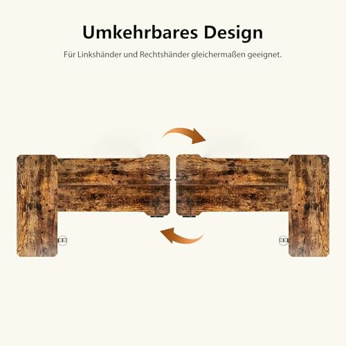 Umkehrbares Tischdesign für Links- und Rechtshänder