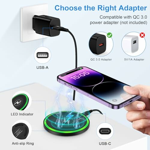 Drahtloses Ladegerät mit kompatiblen Adaptern