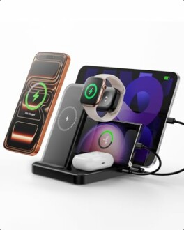 Mehrere Geräte auf einer kabellosen Ladestation